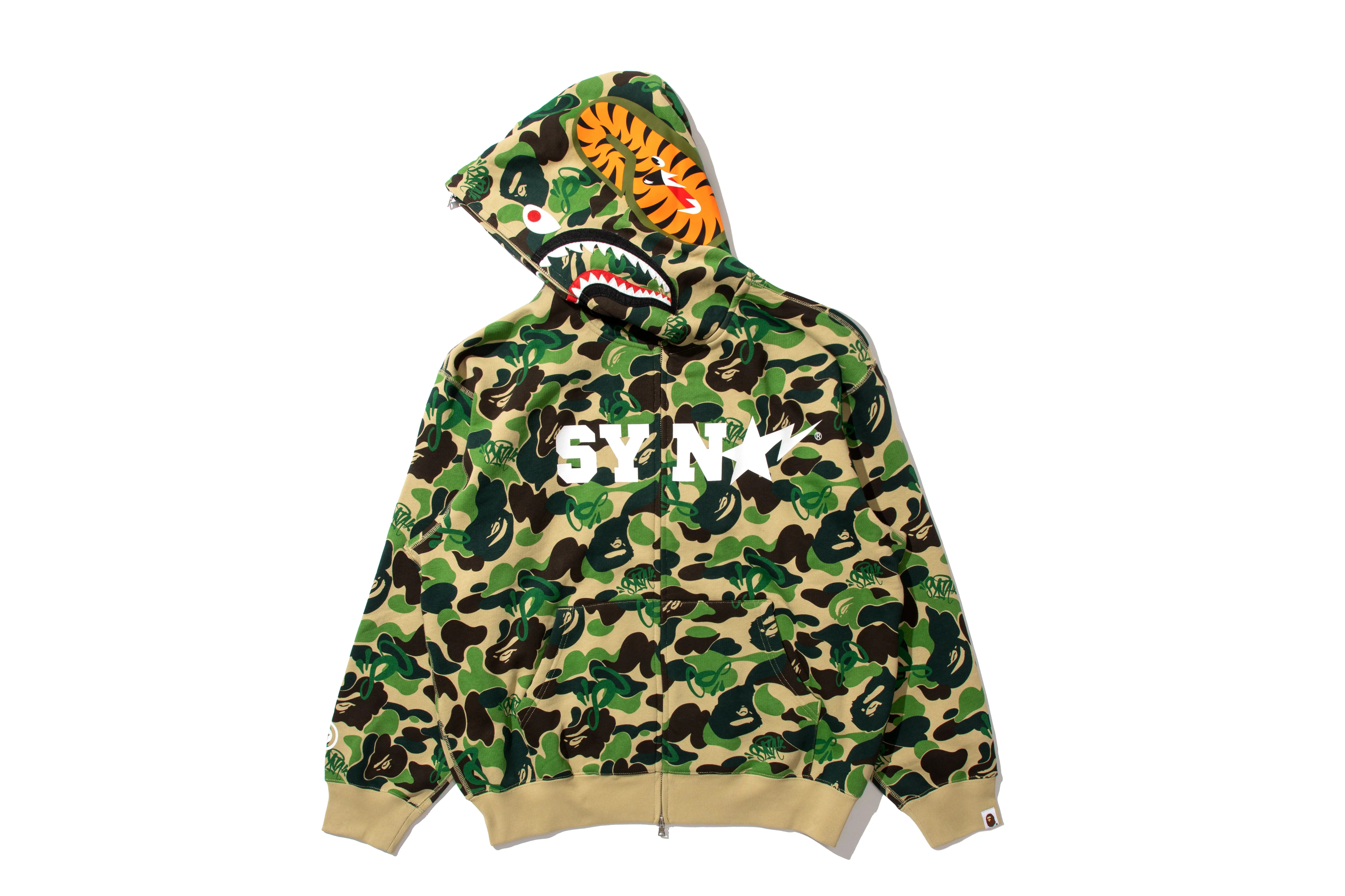 BAPE X SPOTIFY BY CENTRAL CEE CAMO SHARK FULL ZIP HOODIE - Image 10