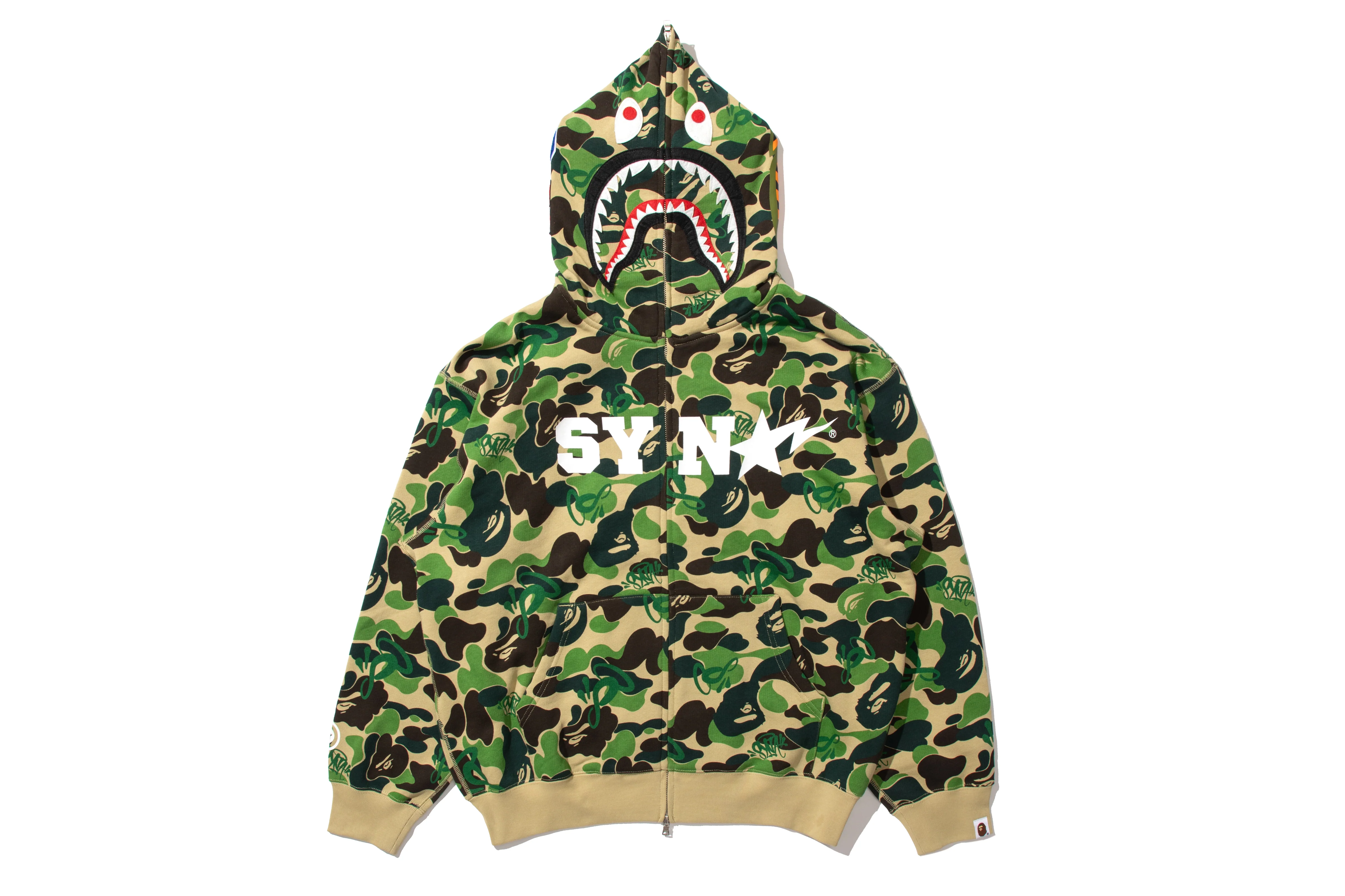 BAPE X SPOTIFY BY CENTRAL CEE CAMO SHARK FULL ZIP HOODIE - Image 8