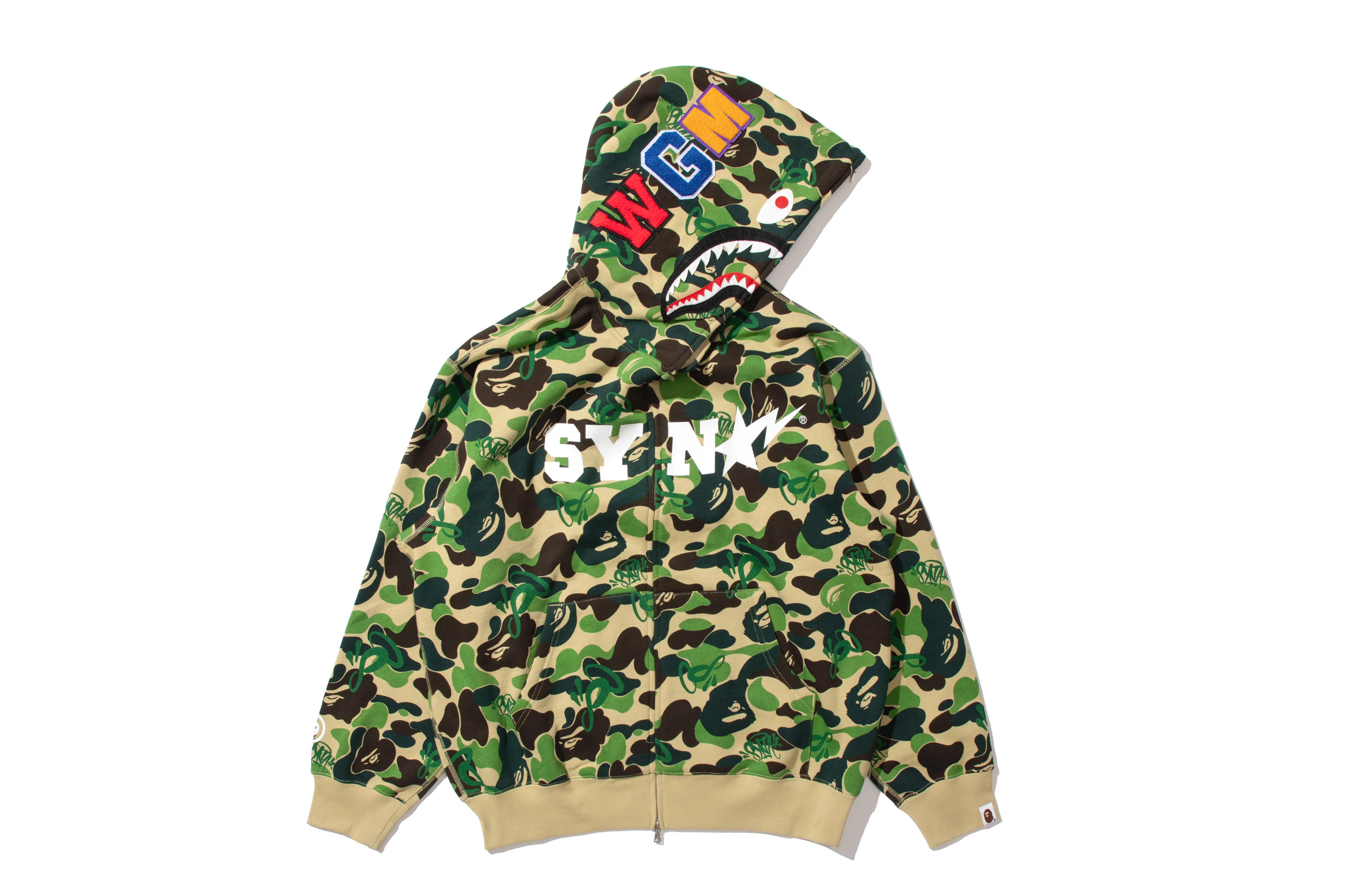 BAPE X SPOTIFY BY CENTRAL CEE CAMO SHARK FULL ZIP HOODIE - Image 9