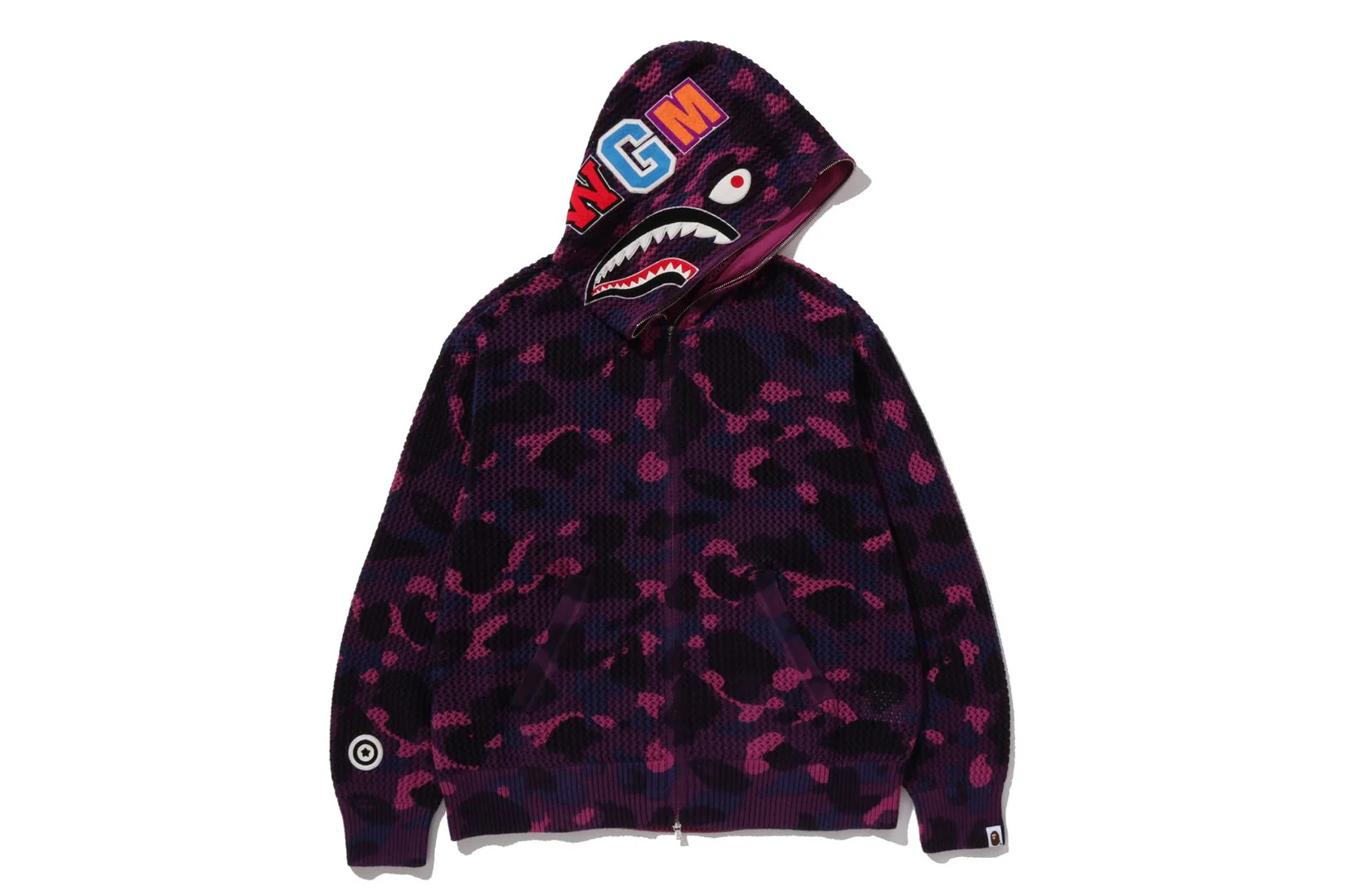 COLOR CAMO CROCHET  RELAXED FULL ZIP HOODIE - Image 7