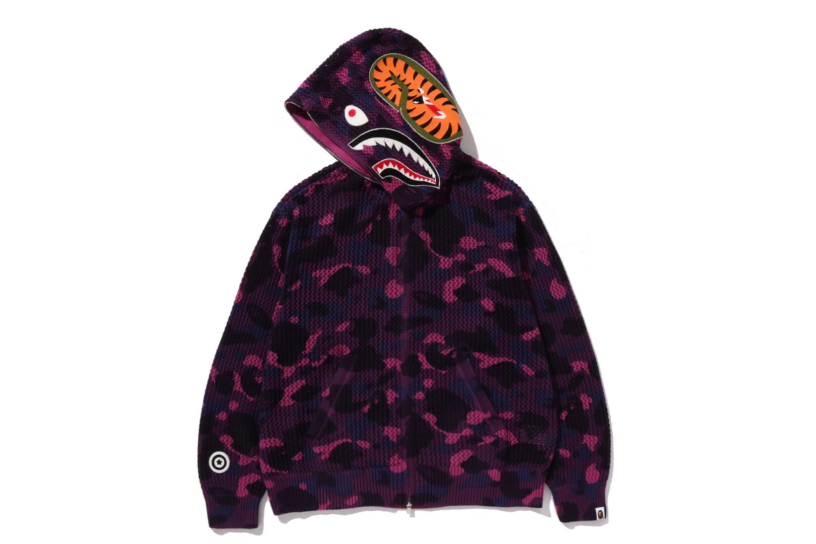 COLOR CAMO CROCHET  RELAXED FULL ZIP HOODIE - Image 8