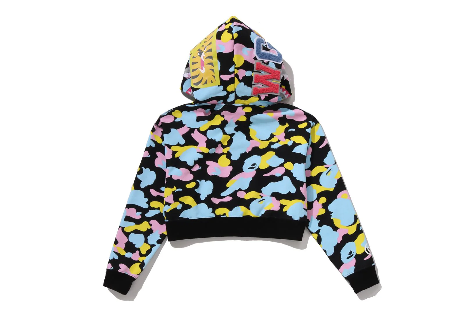 NEW MULTI CAMO SHARK CROPPED FULL ZIP HOODIE LADIES - Image 8