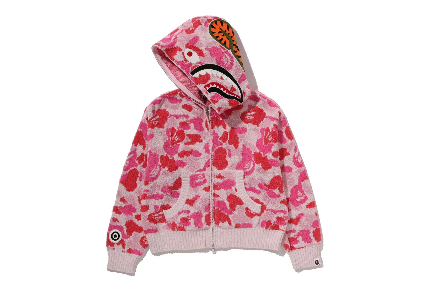 ABC CAMO TOWEL JACQUARD SHARK CROPPED FULL ZIP HOODIE LADIES - Image 2