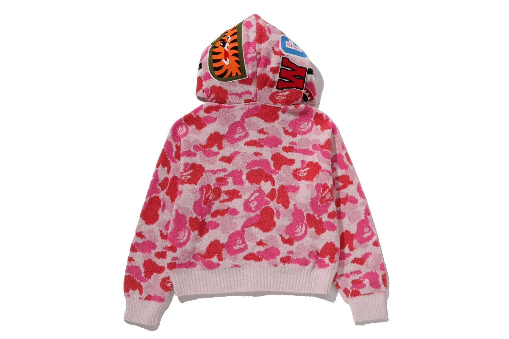 ABC CAMO TOWEL JACQUARD SHARK CROPPED FULL ZIP HOODIE LADIES - Image 3