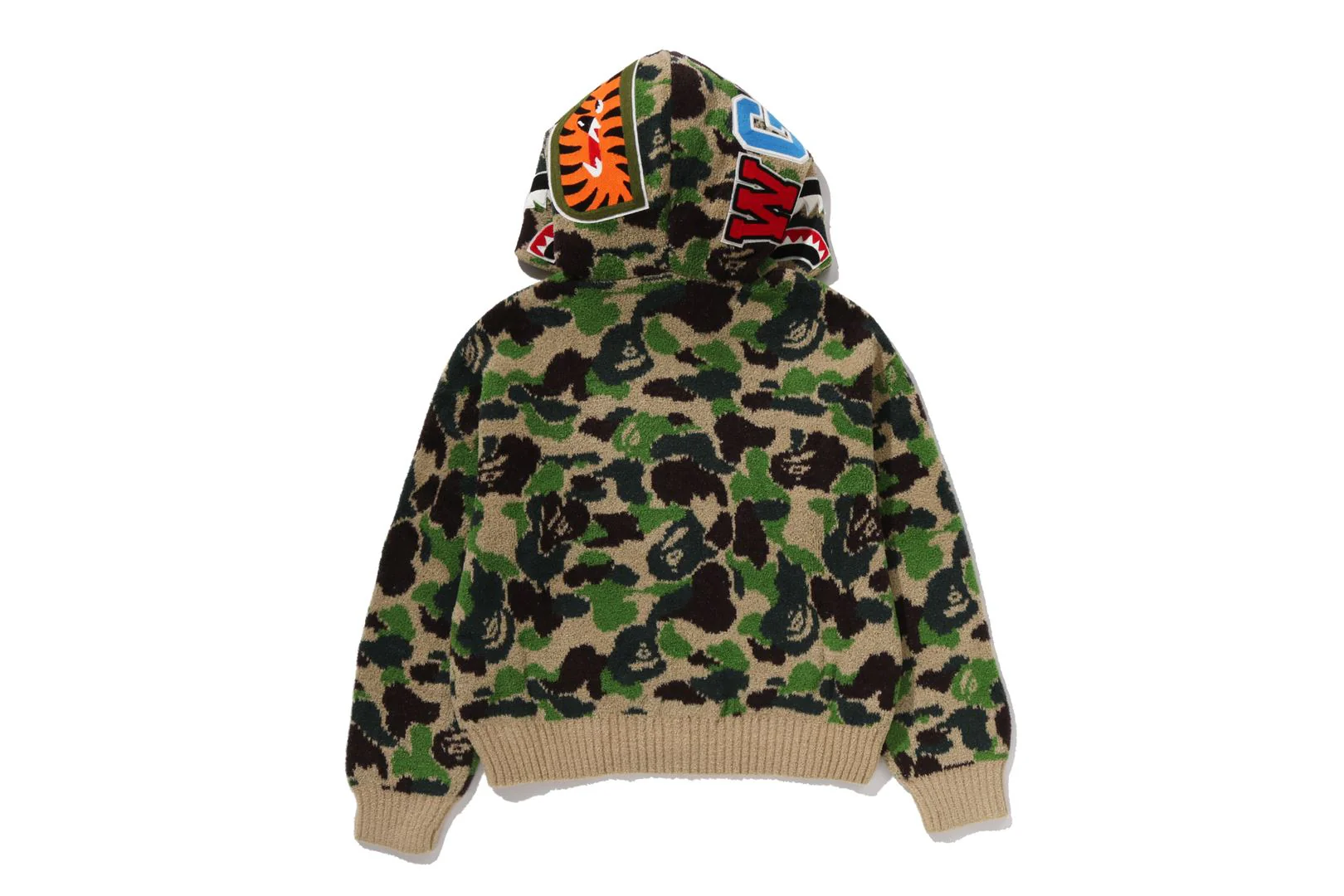 ABC CAMO TOWEL JACQUARD SHARK CROPPED FULL ZIP HOODIE LADIES - Image 9