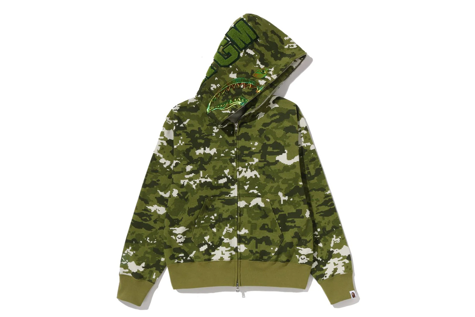 MULTI PIXEL CAMO SHARK FULL ZIP HOODIE LADIES - Image 7