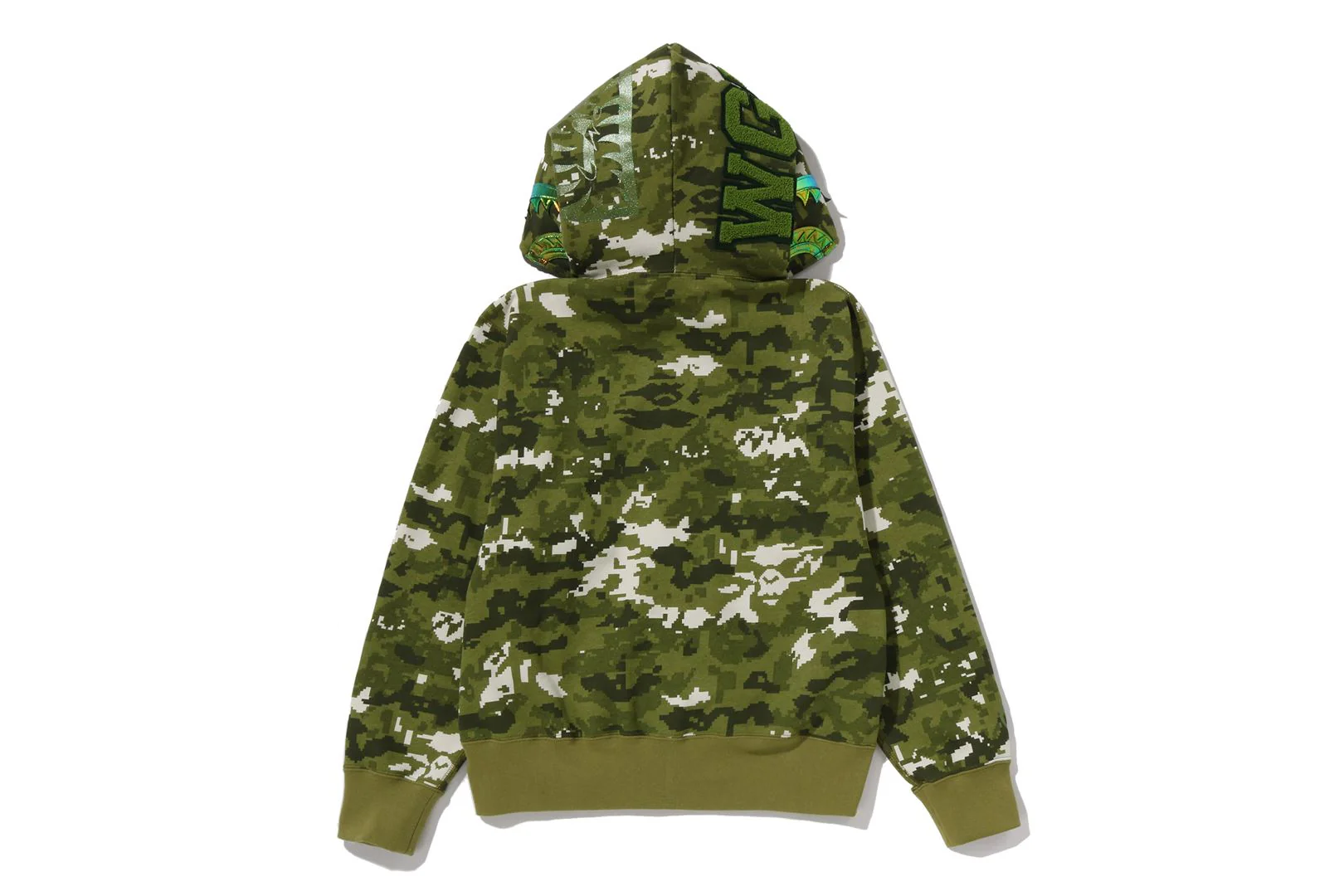 MULTI PIXEL CAMO SHARK FULL ZIP HOODIE LADIES - Image 9