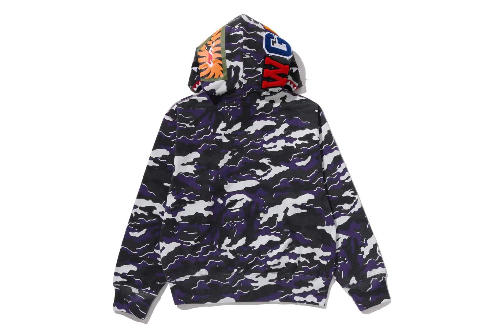 GLITCH WOODLAND CAMO SHARK FULL ZIP HOODIE LADIES - Image 3