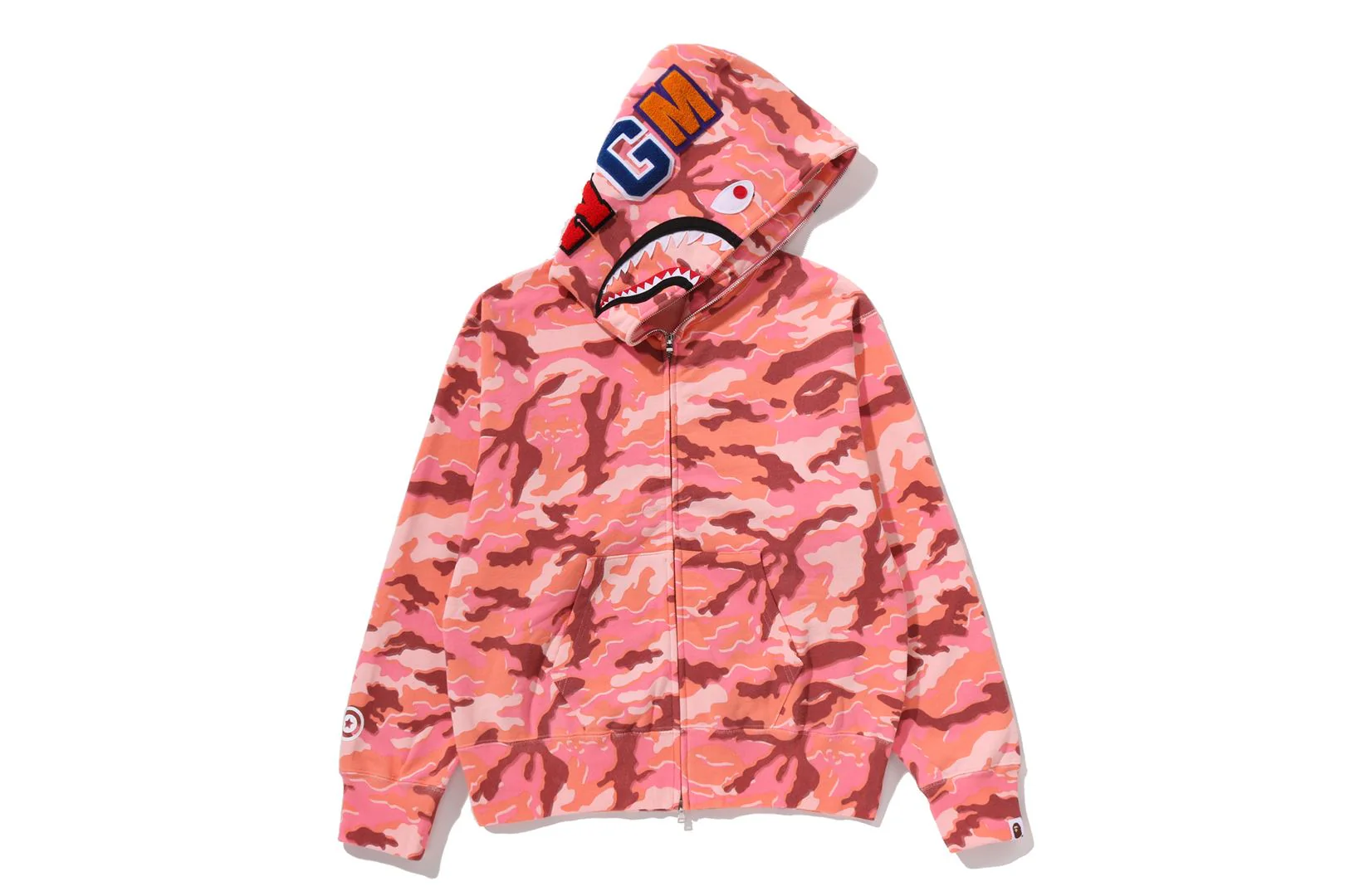 GLITCH WOODLAND CAMO SHARK FULL ZIP HOODIE LADIES - Image 4