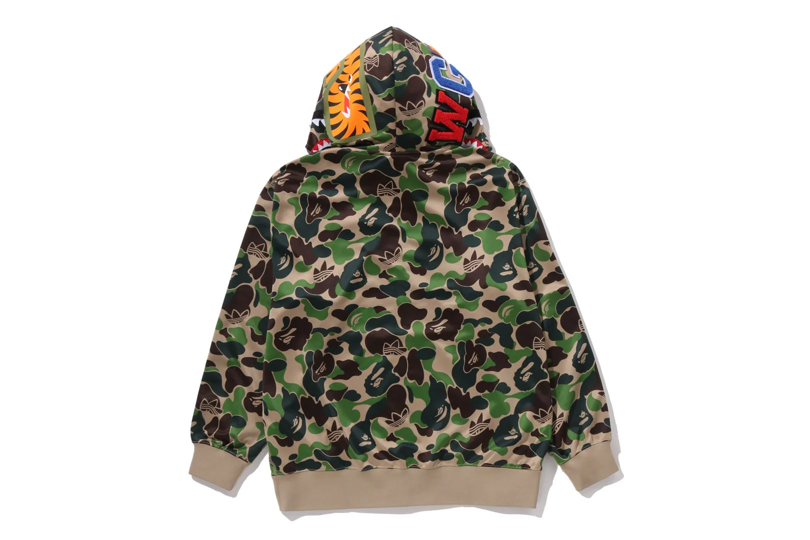 BAPE X ADIDAS RELAXED FIT TRACK CAMO SHARK FULL ZIP HOODIE - Image 3