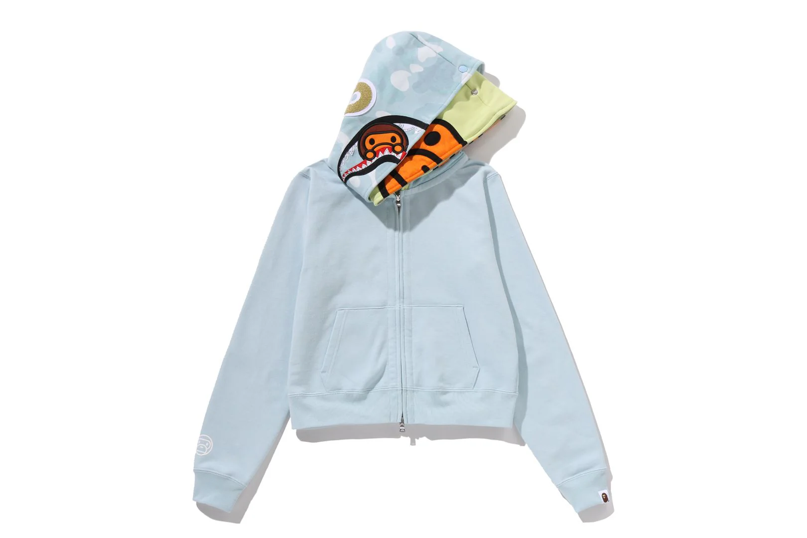 MILO SHARK CROPPED FULL ZIP DOUBLE HOODIE LADIES - Image 9