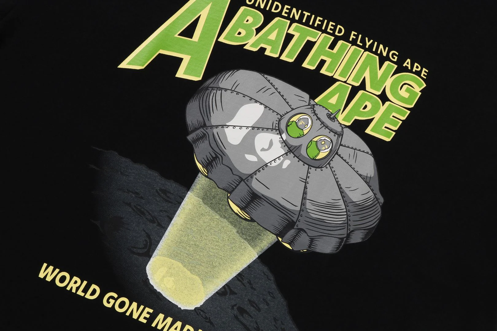 APE HEAD UFO ON MOON TEE - Image 3