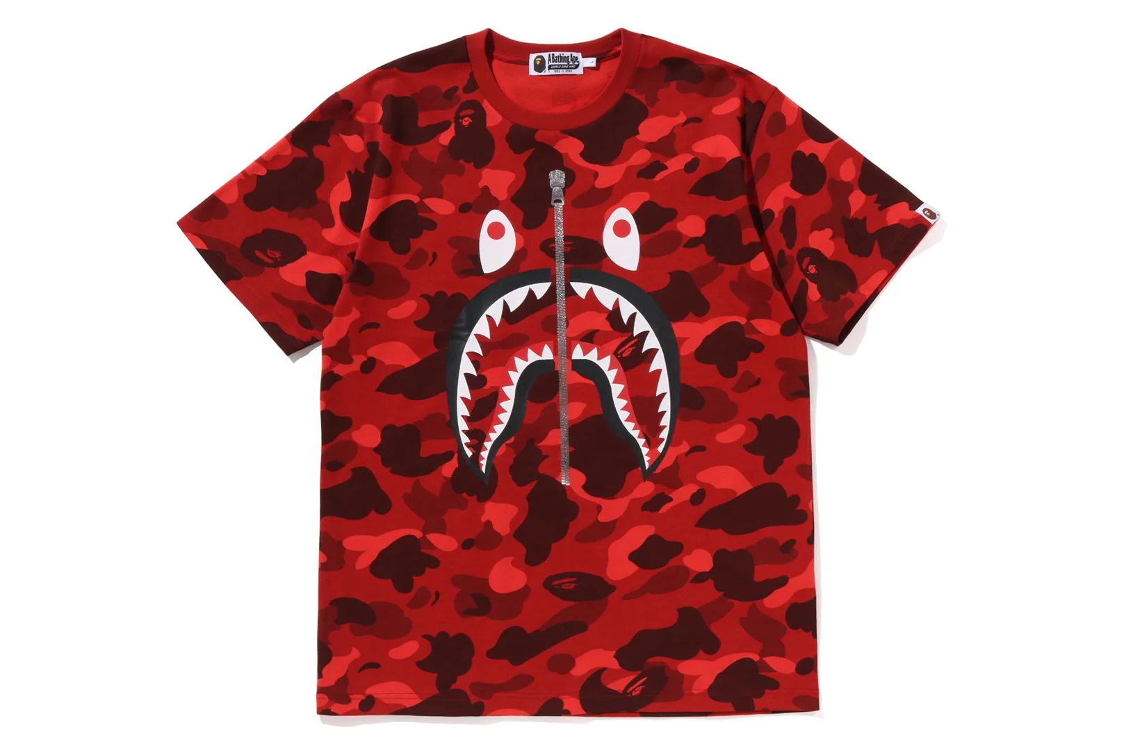 BAPE MENS COTTON COLOR CAMO SHARK T-SHIRT - Image 5