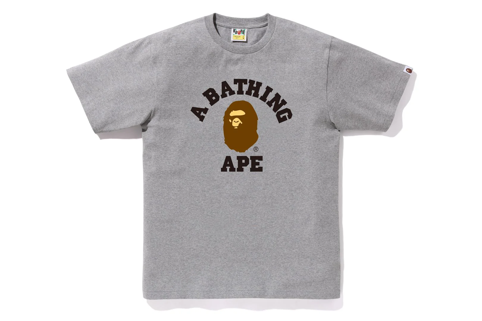 BAPE MENS COTTON APE HEAD PRINT COLLEGE T-SHIRT - Image 4