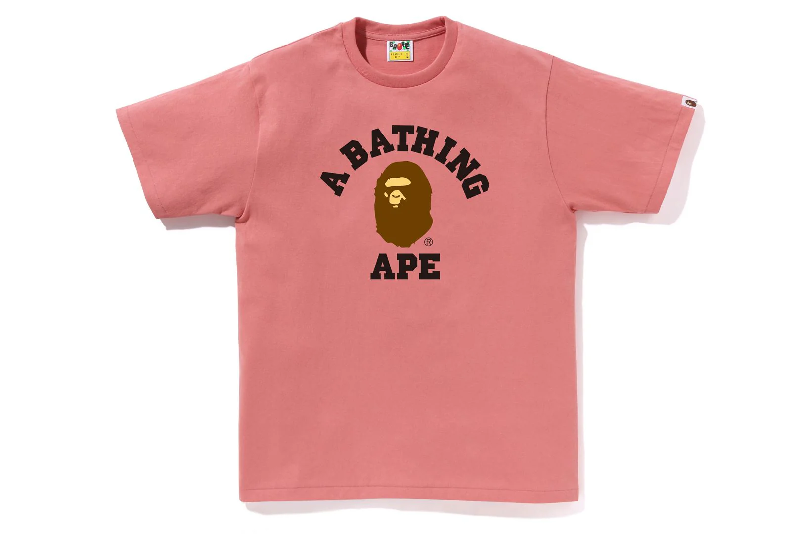BAPE MENS COTTON APE HEAD PRINT COLLEGE T-SHIRT - Image 5