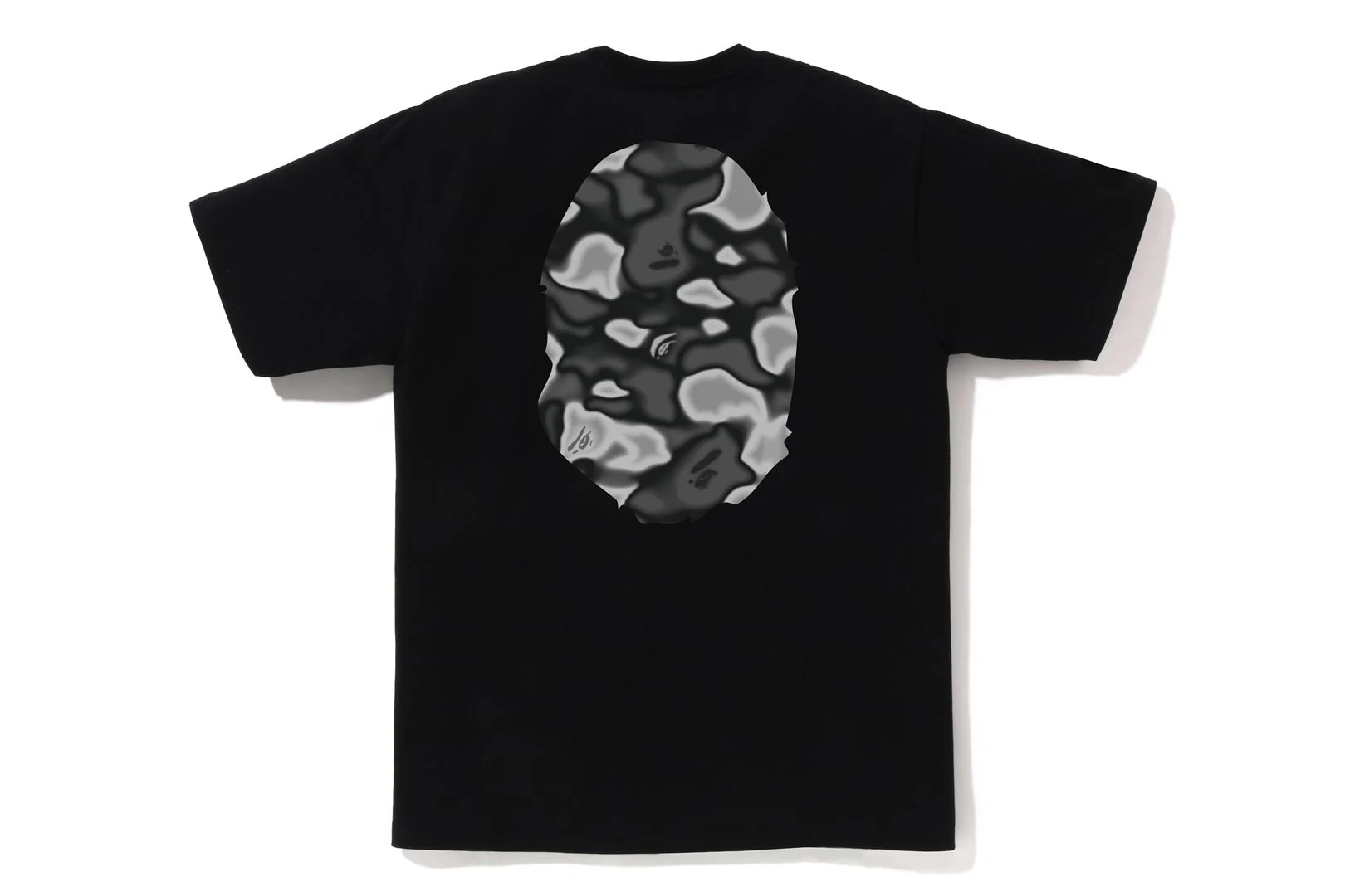 BAPE MENS COTTON BIG APE HEAD PRINT LIQUID CAMO T-SHIRT - Image 4