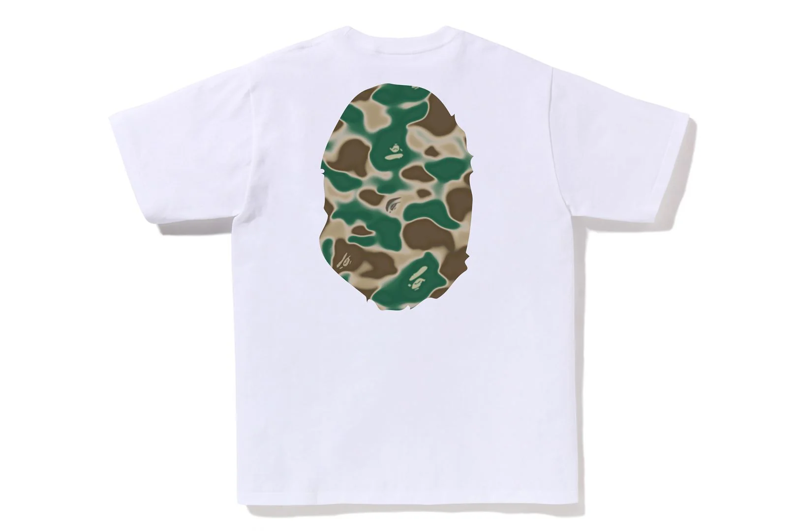 BAPE MENS COTTON BIG APE HEAD PRINT LIQUID CAMO T-SHIRT - Image 8