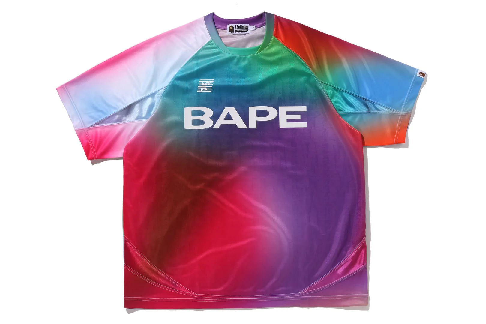 TIE DYE STA STRIPE PATTERN RELAXED FIT FOOTBALL JERSEY TEE - Image 4