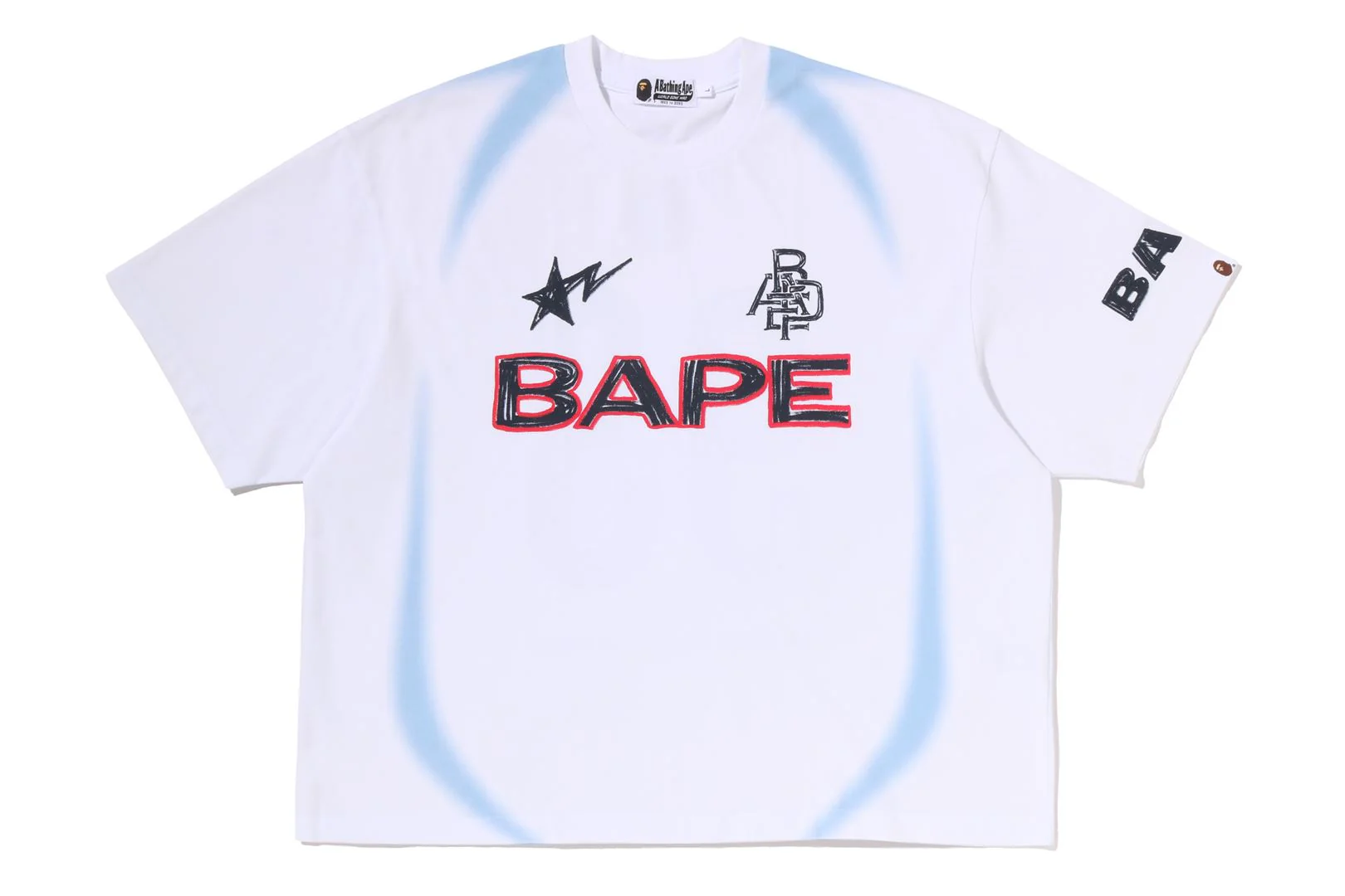 HEAVY WASH HAND DRAW FOOTBALL MULTI LOGO RELAXED FIT TEE - Image 6