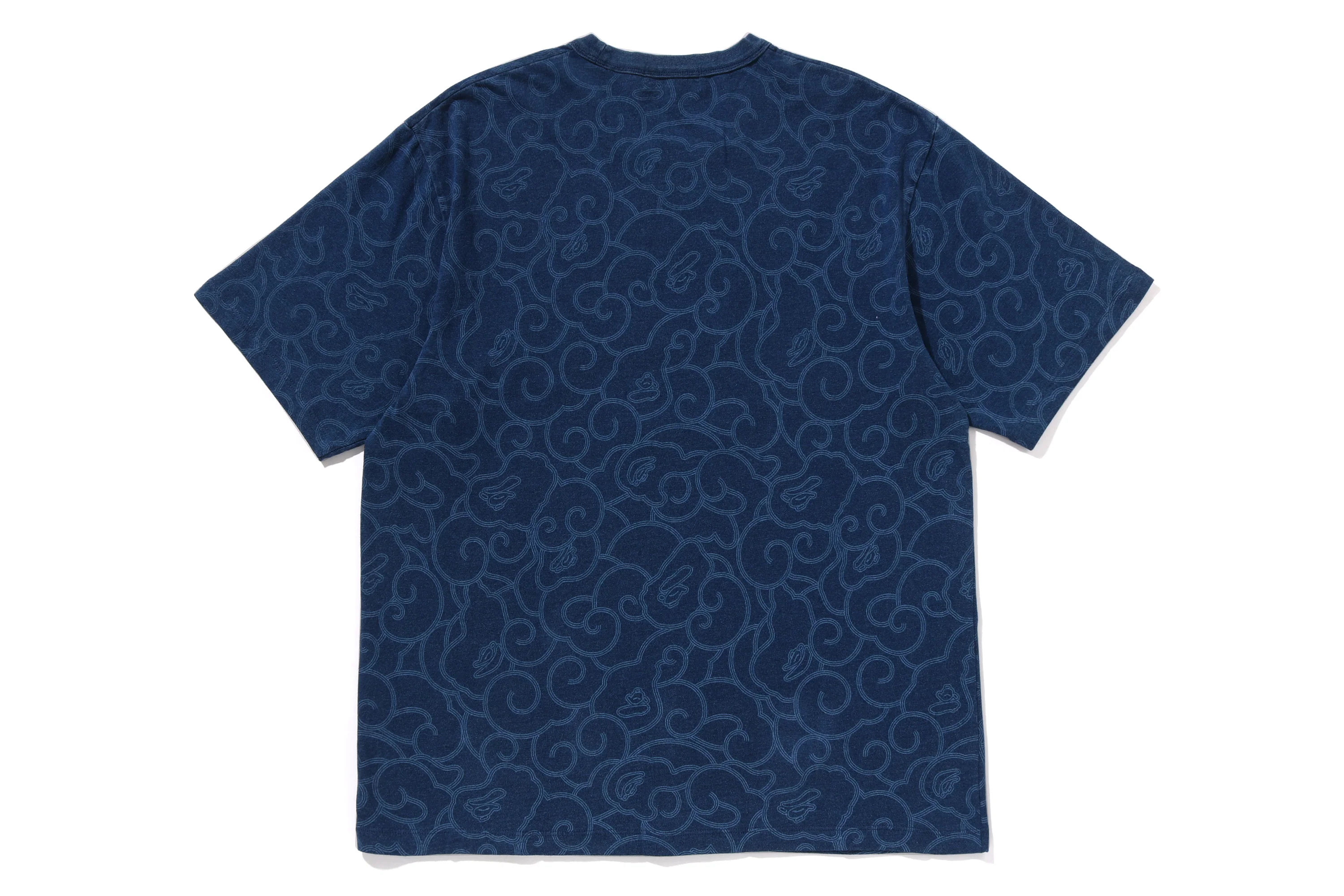 INDIGO DYED CLOUD CAMO COLLEGE RELAXED FIT TEE - Image 2
