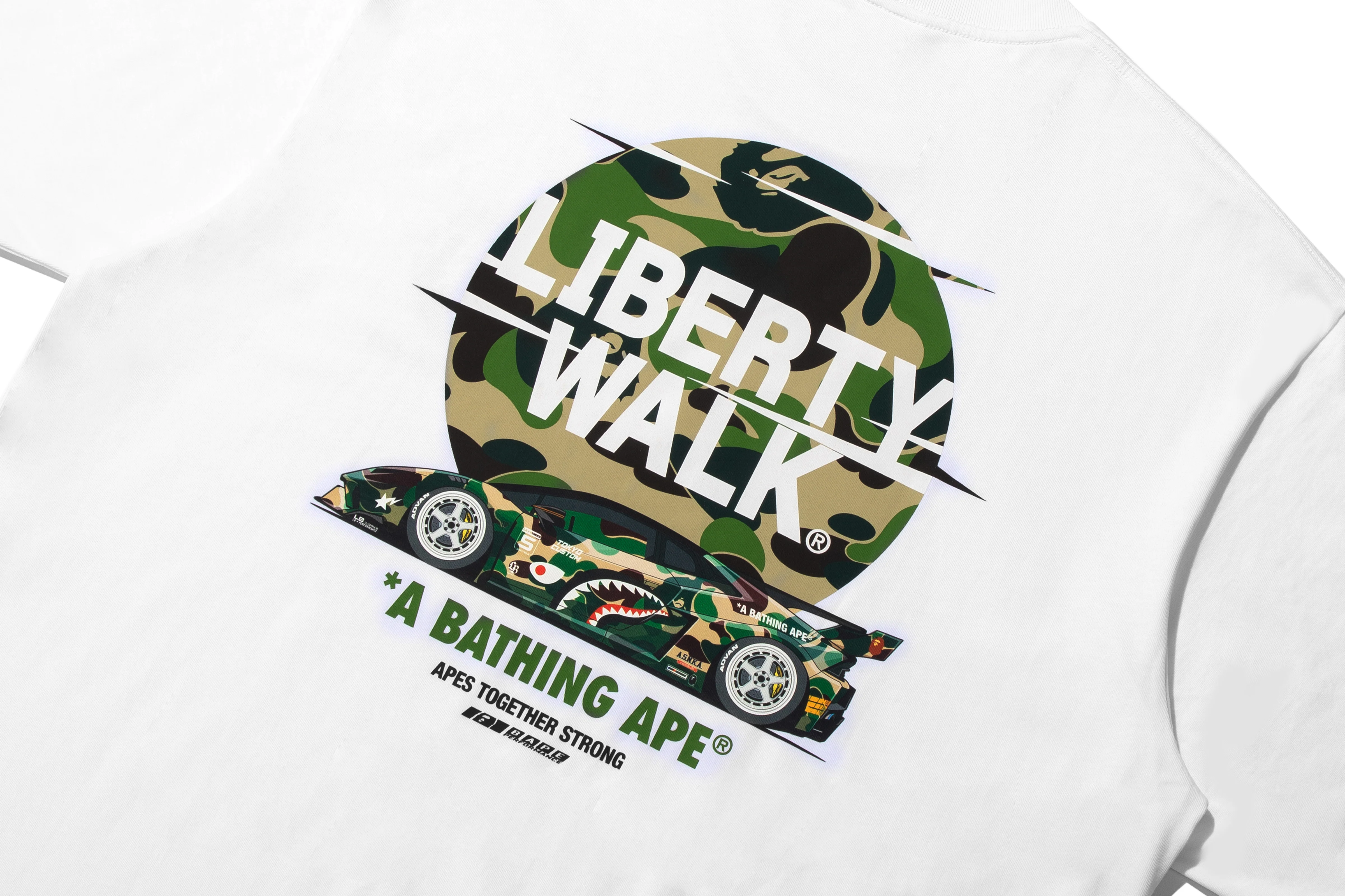 BAPE X LIBERTY WALK ABC CAMO LOGO RELAXED FIT TEE - Image 4