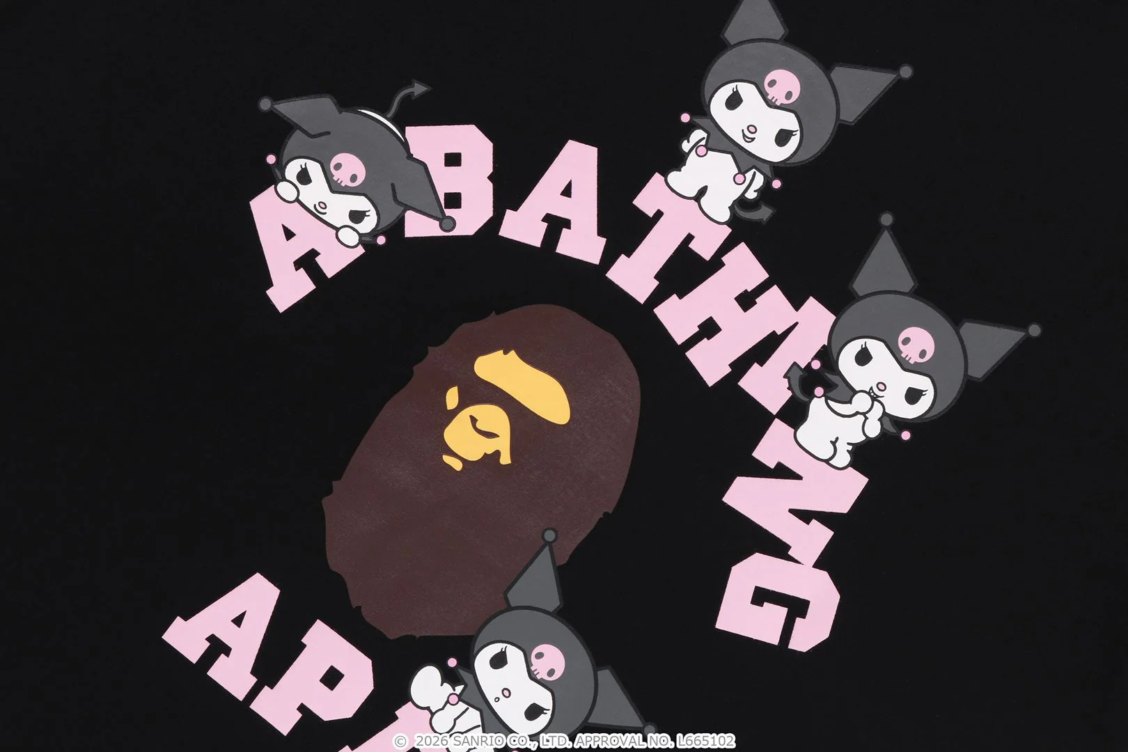 BAPE X KUROMI COLLEGE MINI TEE LADIES - Image 3